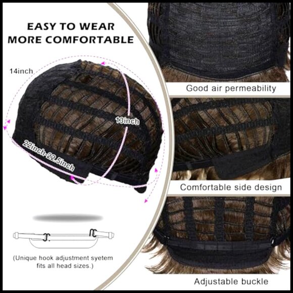 Shoulder Length Layered Straight Synthetic Wig with Bangs Natural Cosplay main image 7